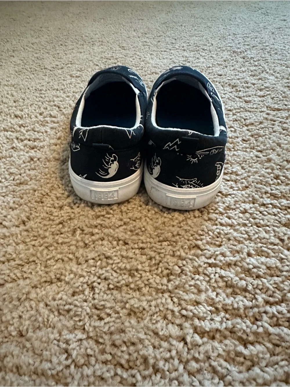 Old Navy Black Slip-On Kids Sneakers with White Graphic Print